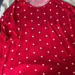 LuLaRoe Irma Red Polka Dot Top